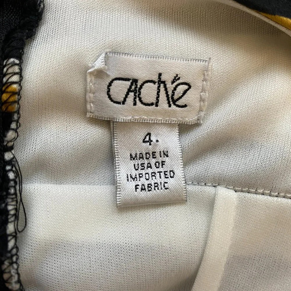 Vintage Cache Silk Queen Anne Zebra Print Bodycon Dress Women's 4 Black White - Picture 12 of 14